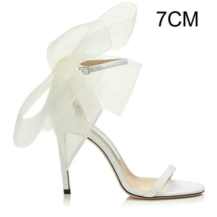 Fashion Lace Asymmetrical Bow Sandals 2024 Summer New Sexy Line With Open Toe Stiletto European And American Heels