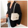 Bolso cruzado cuadrado con hebilla de bloqueo Lingge de color sólido para mujer, bolso de hombro inclinado de PU para ocio, correa de cadena, gran capacidad