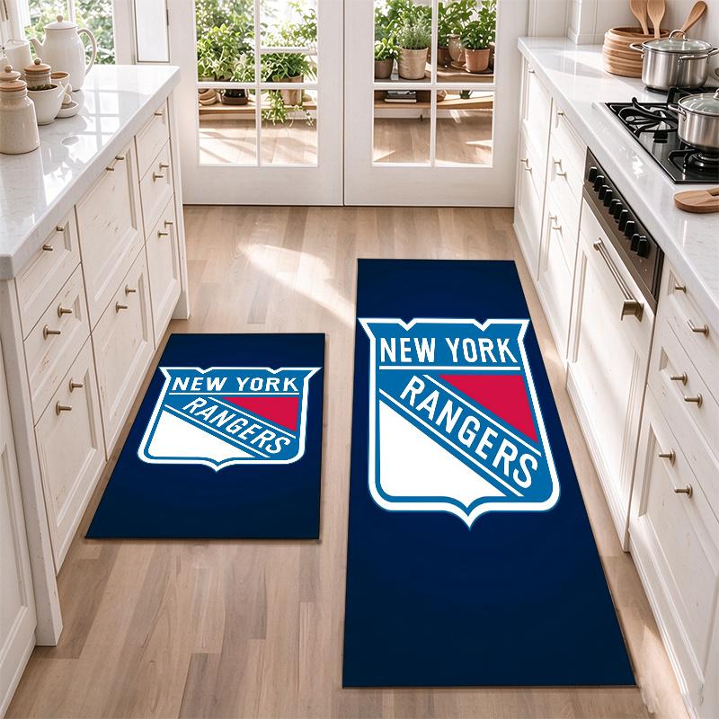 New York Rangers Flannel Kitchen Floor Mat – Non-Slip, Absorbent and Easy to Clean Suitable for Kitchens, Entryways Bedroomsand Bathrooms