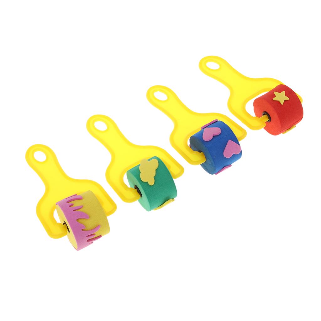 4pcs Painting Sponge Roller Brush Early Learning Tools uygun fiyatlı
