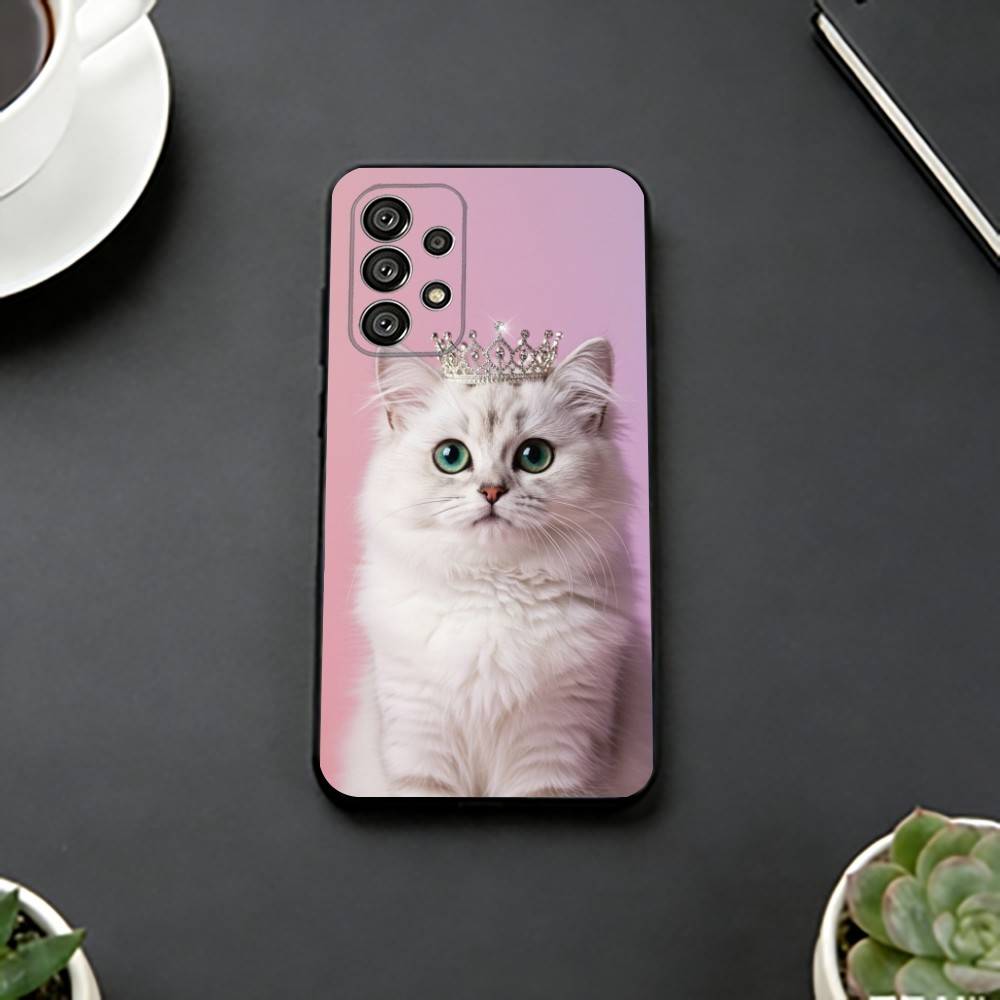 Aesthetic Cat Portraits Phone Case For Samsung S25,S24,S21,S22,S23,S30,Ultra,S20,Plus,Fe,Lite,Note,10,Black Cover