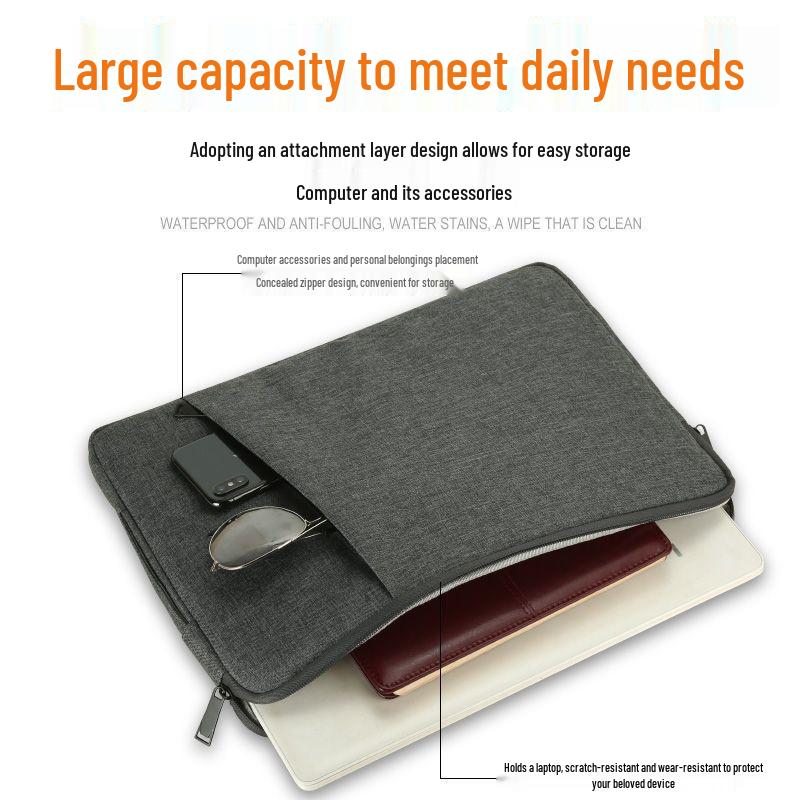Water-Resistant Large Capacity Shockproof Laptop Bag with Thick Flannel Interior