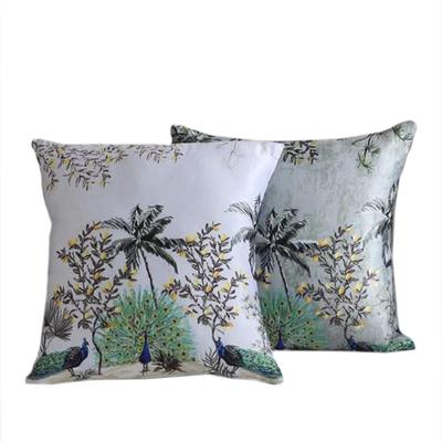 KOKO MAISON INC. Kissenbezug mit tanzendem Pfauenmotiv, fleckenabweisend (2er-Pack) | Klappenverschluss | Digitaldruck