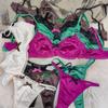 French Ice Silk Underwear Set for Women Sexy Ultra Thin Push Up Bra Set High Quality Comfort Lingerie Brassiere and Thongs Sets