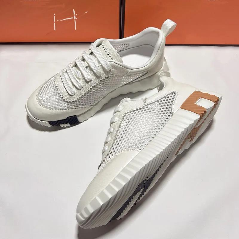 2025New Mirrored H casual sneakers, lightweight, European-style genuine leather, fashionable, unisex mesh casual shoes