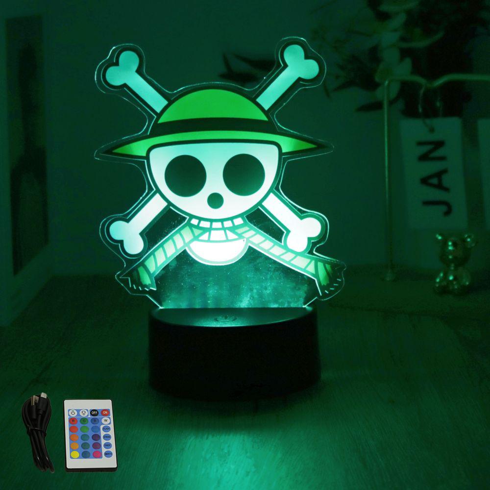 Actionfigur One Piece Luffy Zoro Anime Figuren 3D Lampe PVC Action Sammlermodell Spielzeug LED Nachtlicht Kinder Weihnachtsgeschenk