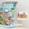 Multi-Level Hamster Cage with Tubes, Platforms, Feeder, Water Bottle, House, Wheel, and Ladders, 47x30x59 Cm, Blue