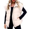 Women's Casual Winter Vest Stand Collar Sleeveless Puffy Jackets Coat With Pockets  Winter