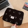 Plush Bow Strawberry Laptop Sleeve Case 13/14 Inch Notebook Bag For Macbook Air Pro Lenovo Hp 11 Inch Tablet Pouch For Ipad