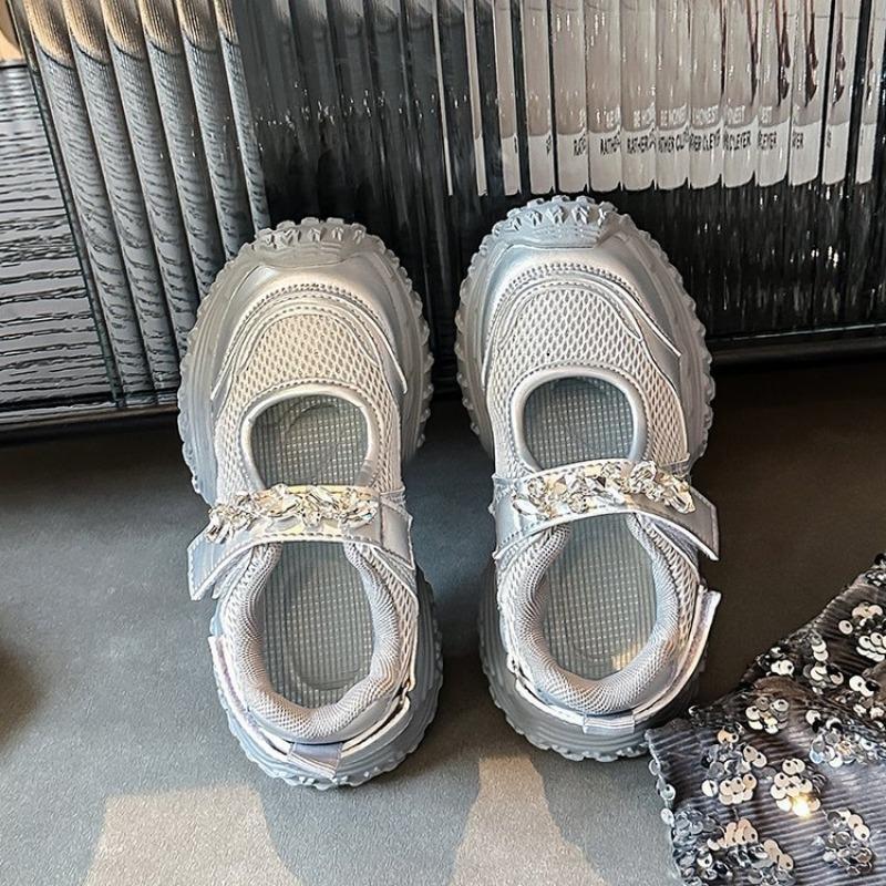 Girls' Breathable Sports Shoes Children's Mary Jane Shoes Lightweight Casual Shoes Fashionable Dad Shoes