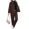 Middle-aged mother's autumn and winter clothing plus velvet casual jacket fashion suit middle-aged and elderly autumn and winter two-piece set