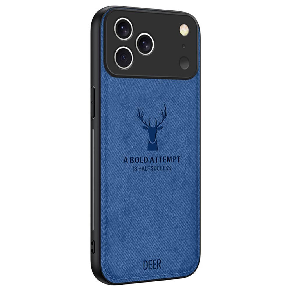 For iPhone 17 Pro Case Deer Pattern Cloth Texture PU + PC + TPU Phone Cover