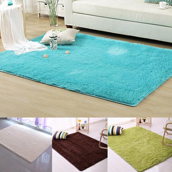 Moderní měkký protiskluzový koberec Candy Color Flokati Shaggy Rug Living Bedroom Floor Mat
