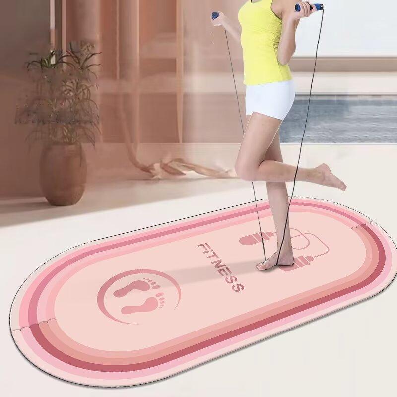 Colorful Soft Skip Rope Mat Large Non-slip Indoor Room Fitness Sports Shock Absorption Skip Rope Mat Yoga Carpet Tatami Area Rug