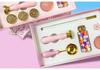 Cherry Blossom Wax Seal Stamp Gift Set: Copper Head, Mixed Color Wax, Spoon & 6-Piece Kit