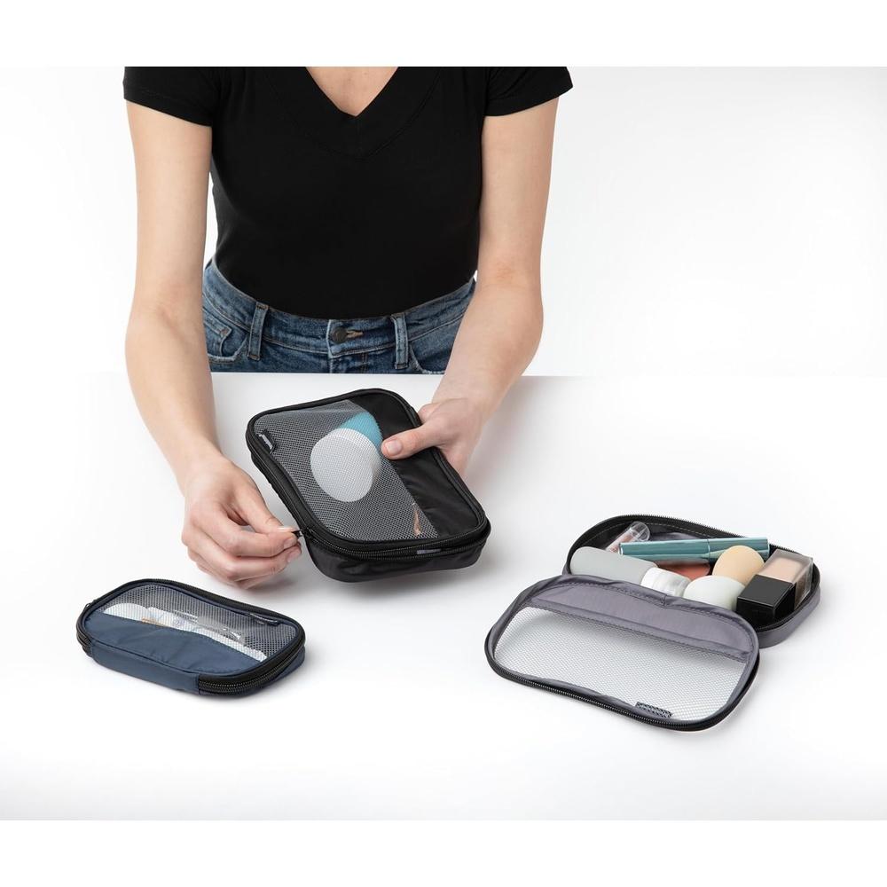 Reise-Zubehör-Organizer-Set 3-teilig Strapazierfähige Wasserabweisende Packwürfel mit Mesh-Oberseite Platzsparendes Design Gepäck