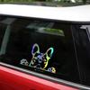 Autoaufkleber Pfoten hoch Französische Bulldogge Frenchie Bully Hund Dekoration Vinyl Aufkleber Reflektierend Laser 3D Autoaufkleber Auto Styling