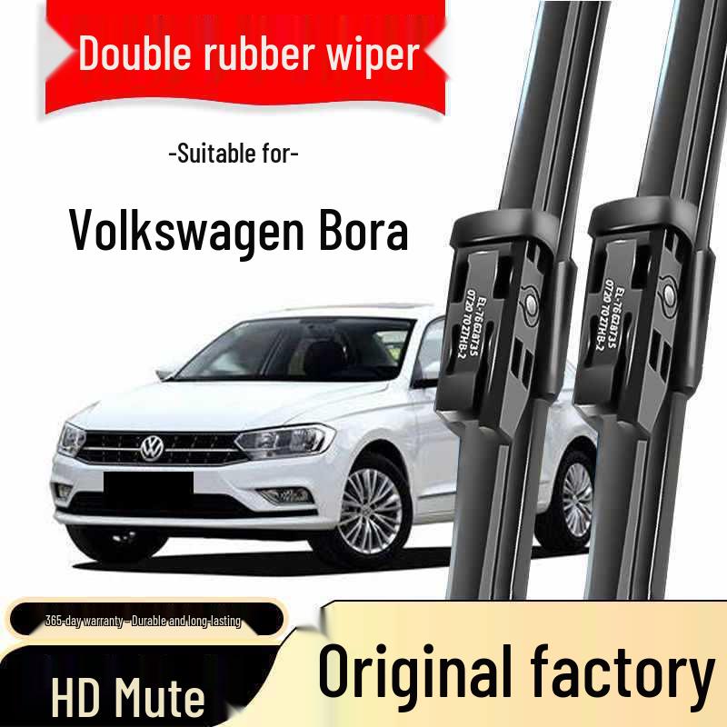 Volkswagen Bora Frameless Wiper Blade - High Definition, Silent Rubber for New and Old Models Pair - 2019-2023 New Bora (Front Wiper)