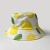 Lemon Fruit Pattern Bucket Hats for Women Men Summer Outdoor Sunscreen Reversible Fisherman Hats Female Panama Hip Hop Sun Hat