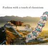 Tibetan silver Bohemian turquoise fashionable and beautiful bracelet, retro ethnic style turquoise water drop retro ankle bracelet