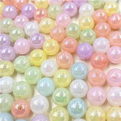 Round Acrylic Material DIY Jewelry Accessories Fashion Jelly Color 16mm for Bracelet Earring Making Dazzle Color Loose Beads 10pcs Beaded