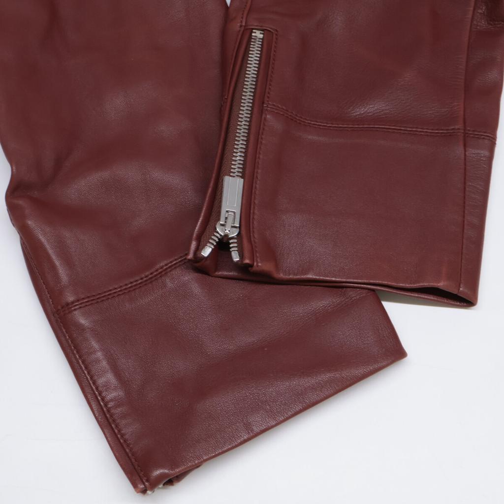 Hermes Lamb Leather Riders Jacket 46 Red brownUsed