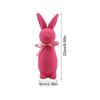 Easter Bunny Flocked Small Decorative Standing Rabbit Statues With Bow Tie Spring Tabletop Centerpiece For Living Room Home