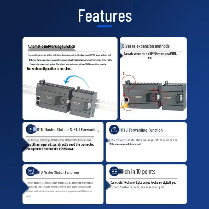 Aimoxun Multi-Channel RS485 Relay Transistor I/O Expansion Module