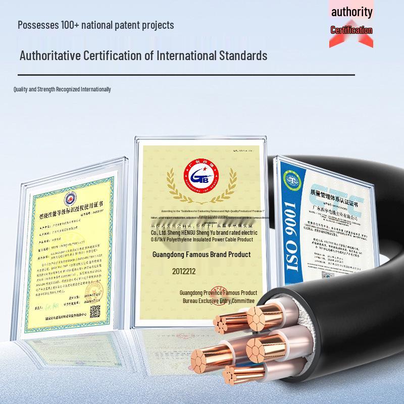 Shengyu ZC-YJV Flame Retardant Pure Copper Multi-Core Charging Cable, 4 or 5 cores, 4-10 Sq.mm