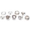 9Pcs/Set Retro Women Rhinestone Knuckle Finger Ring Jewelry Accesories Gifts