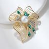 Lanhao Retro Emerald Pearl Corsage Fashion Pin Accessory
