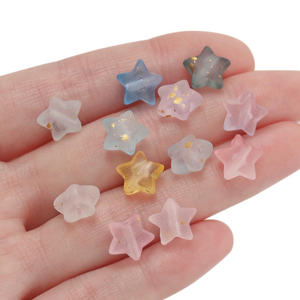 50pcs Acrylic Colorful Beads Star Shaped Spacer Beads for DIY Necklaces Bracelets Keychains Earrings Jewelry Making Accessories