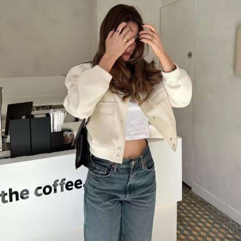 Giacca da donna autunno inverno solida con tasche manica lunga da ufficio cappotti da donna casual giacche monopetto moda donna 28087