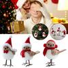 Cute Plush Bird Christmas Tree Hanging Pendant Decorations For Xmas Party 2026 New Year Fake Birds With Hats Gifts Home Dec V5S5