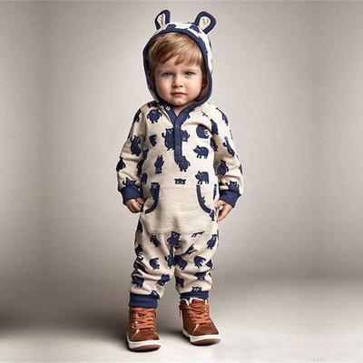 2025 Spring/Autumn Baby Animal Pattern Hooded Romper