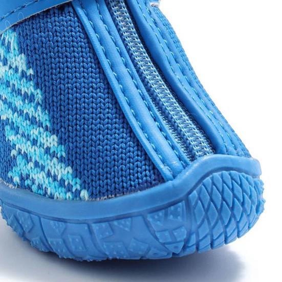 4 Stück Haustierschuhe Reißverschluss Anti-Rutsch Atmungsaktiv Haustierhunde Mesh-Sneaker