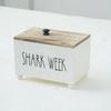 American Style Wooden Desktop Storage Box with Lid for Sanitary Pads and Cotton Swabs