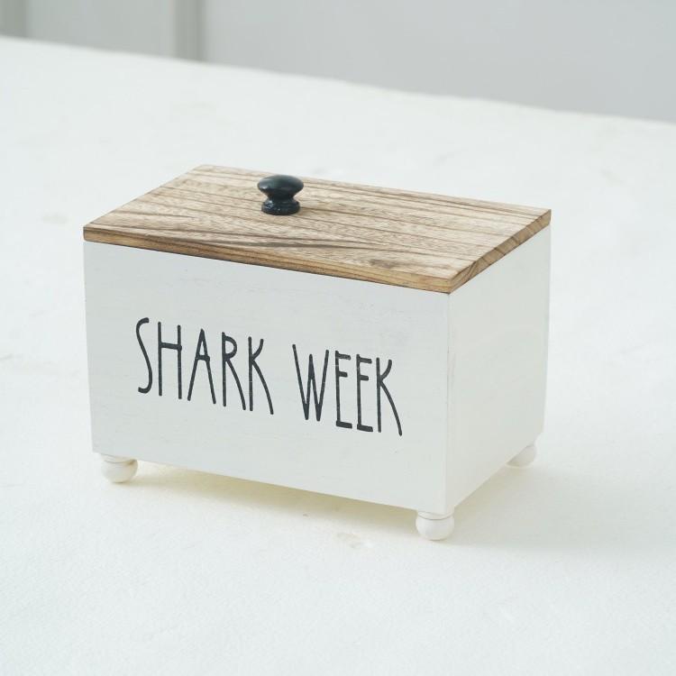 American Style Wooden Desktop Storage Box with Lid for Sanitary Pads and Cotton Swabs