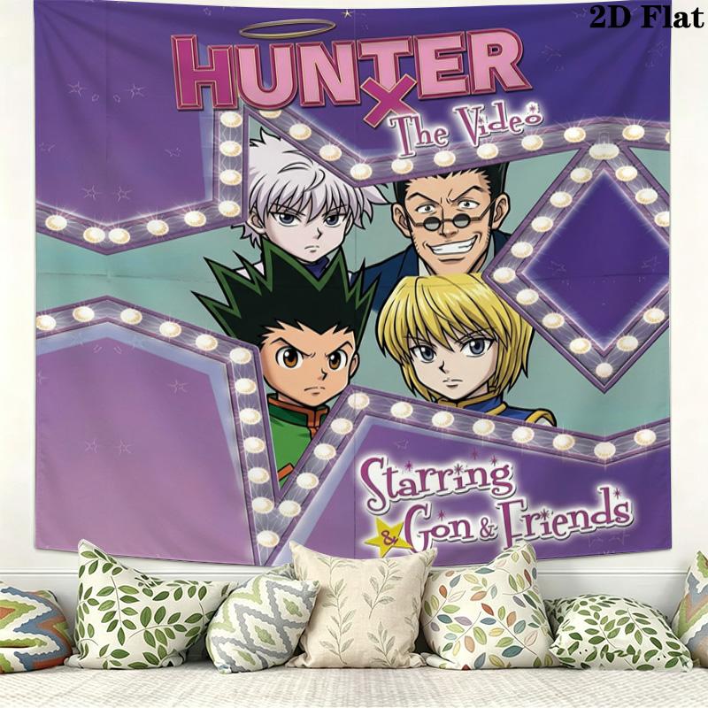 Hunter X Hunter Wall Tapestry Aesthetic Wall Hanging Printed Fabric Blanket Decorative Tapestries For Bedroom Living Room Home Decor