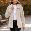 Women's Plush Jacket with Pockets, Casual Fuzzy Warm Outerwear for Everyday Wear