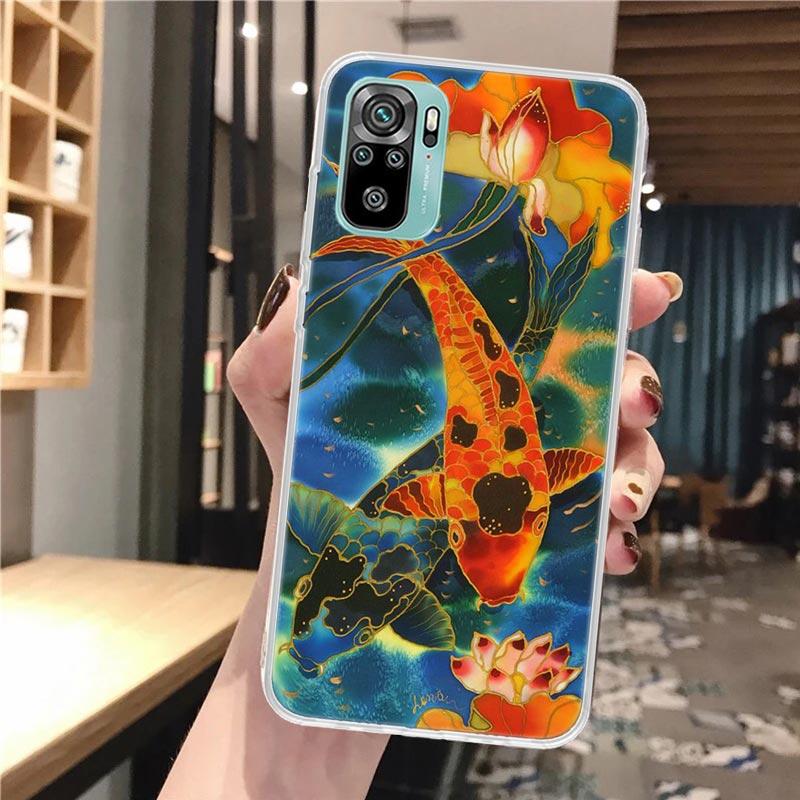 

Силиконовый чехол для телефона с изображением рыбы Кои для Xiaomi Redmi Note 14 13 12 12S 11 Pro Plus 11S 10 10S 11T 11E 4G 5G Мягкий чехол Redmi Note 1 Redmi Note 12S