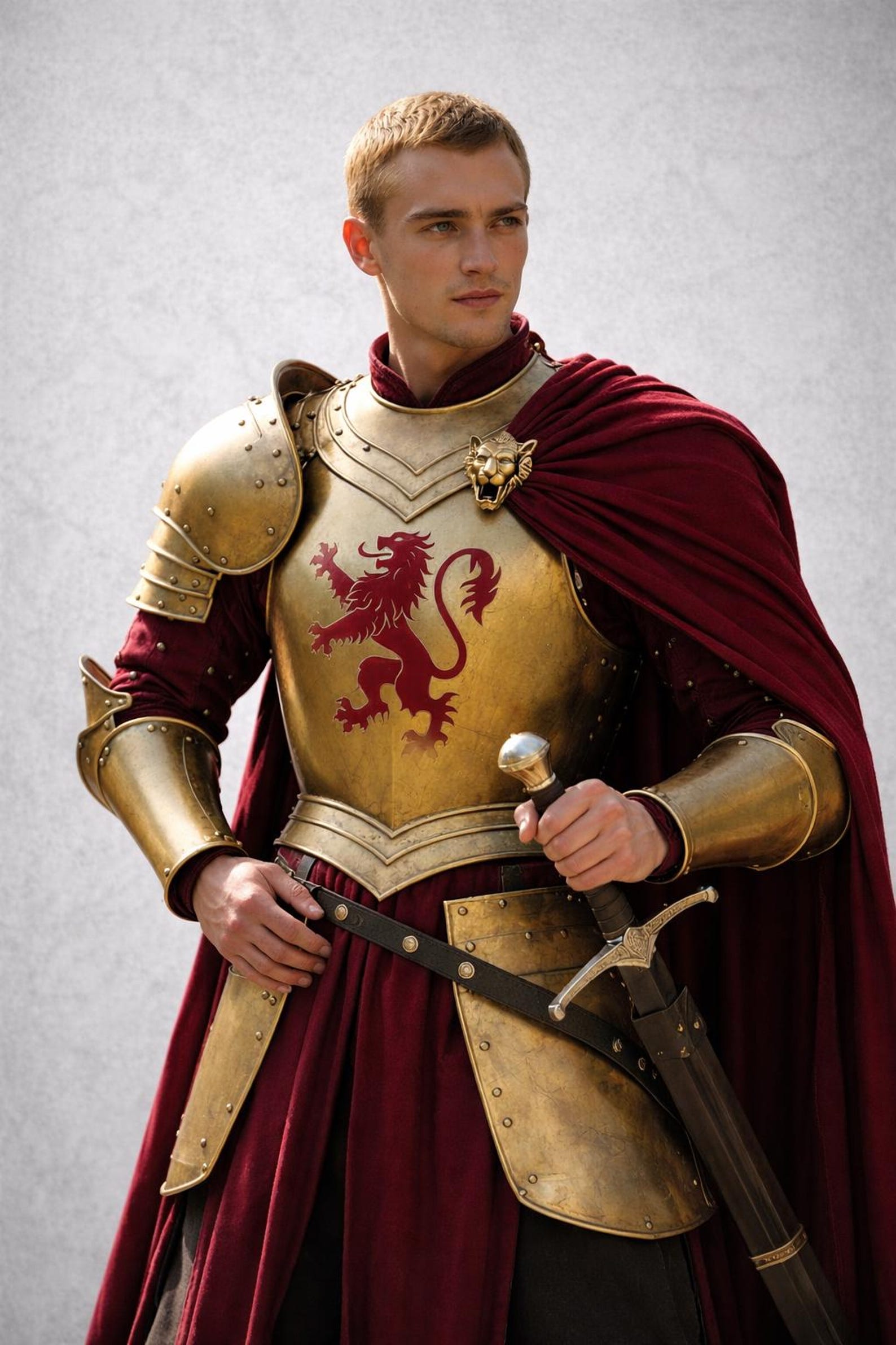 Medieval King Golden Armor Outfit, Half Body Steel Knight Armor Suit for LARP Cosplay Reenactment