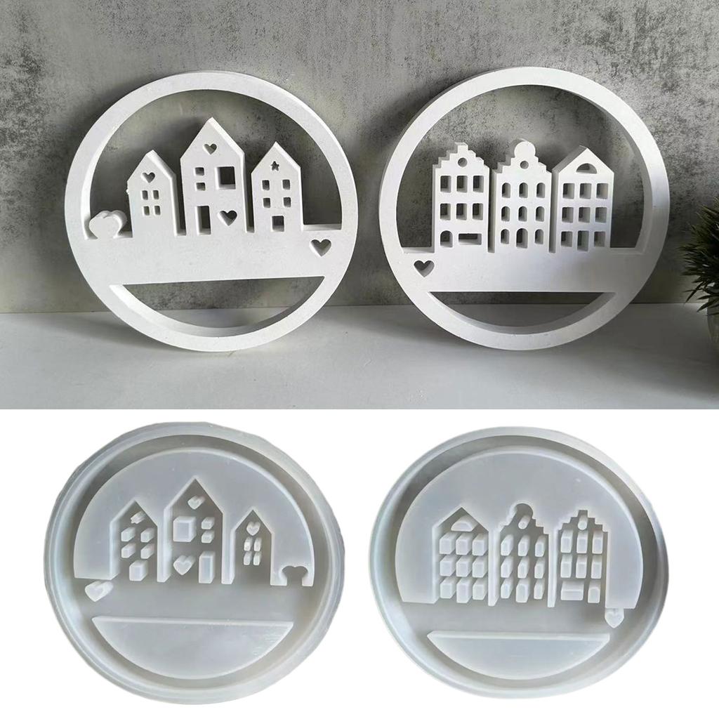 Pastries Silicone Mold Round Heart House Aromatherapy Pendant Molds Gypsum Ornaments Mould Home Decorations Mould