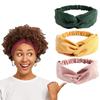 Solid Headbands for Women Twist Knotted Boho Suede HairYoga Workout Head Bands For  Sweet Bow Headwrap Vintage Hair Accessories