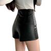 Women's Petite High Waisted Bodycon Super Short Outer Wear PU Leather Shorts Fall Spring Mini Shorts Versatile Slim Fit Hot Pants