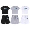Unisex bawełniany zestaw streetwearowy T-shirt z krótkim rękawem Szorty Luźny krój Codzienny strój