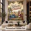Floral (108) Theme Custom Tapestry Personalized Custom Name Text Wall Hanging Tapestry Home Decor Background Cloth