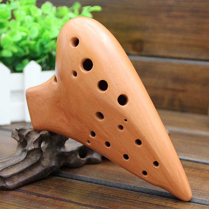 Глиняная флейта ручной работы: Настройка отверстия кондиционера, Ретро двойная трубка, Красный гладкий 12 Альт