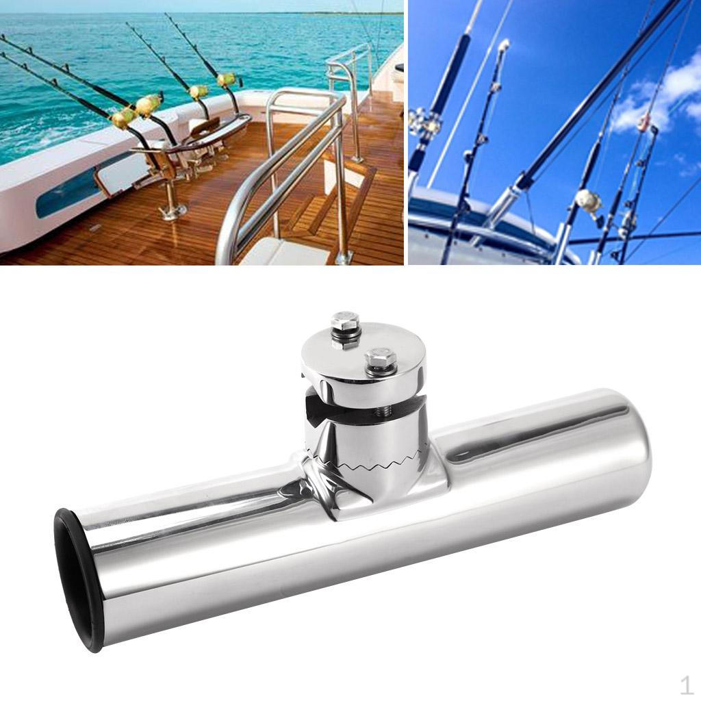 Stainless Steel Boat Marine Yacht Fishing Rod Holder Tackle for Rails 3/4'' To 1''