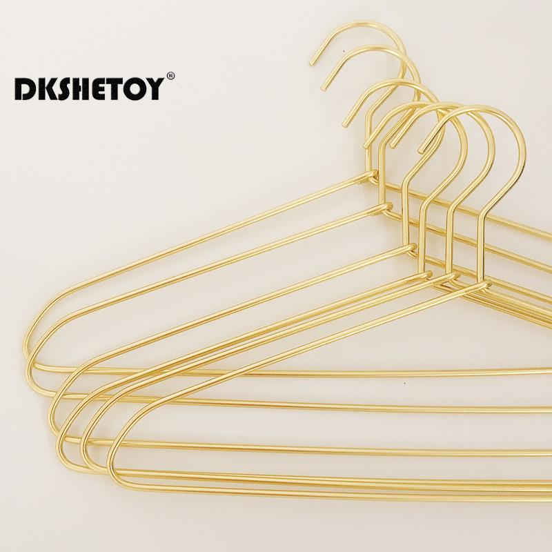 10pcs Silver/Gold Metal Clothes Hangers Aluminum Alloy Durable Clothes Hanger for Coats Skirts Pants Dress Hanging